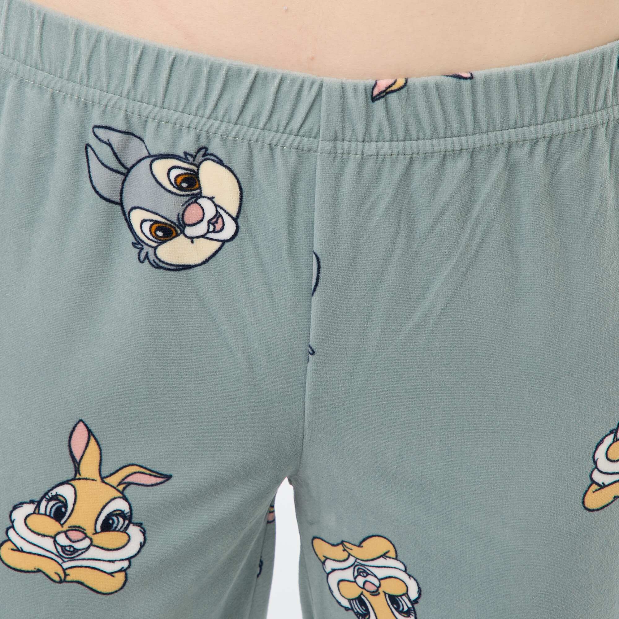 Disney 'Pampan' Velvet Long Pajama Set - 2 Piece GREEN - Image 4