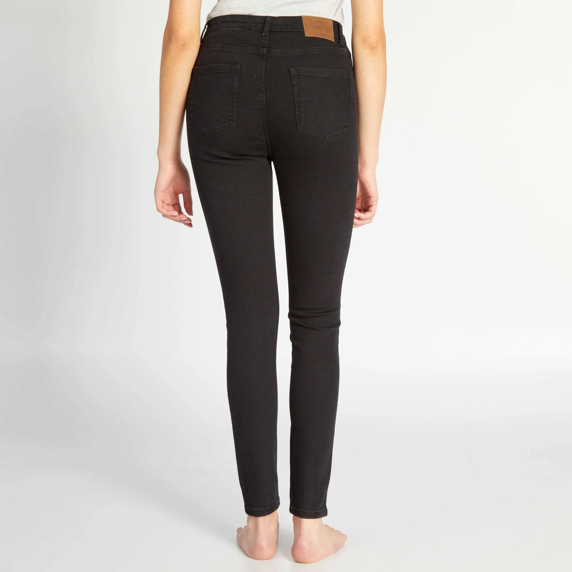 High-rise skinny jeans BLACK - Image 3