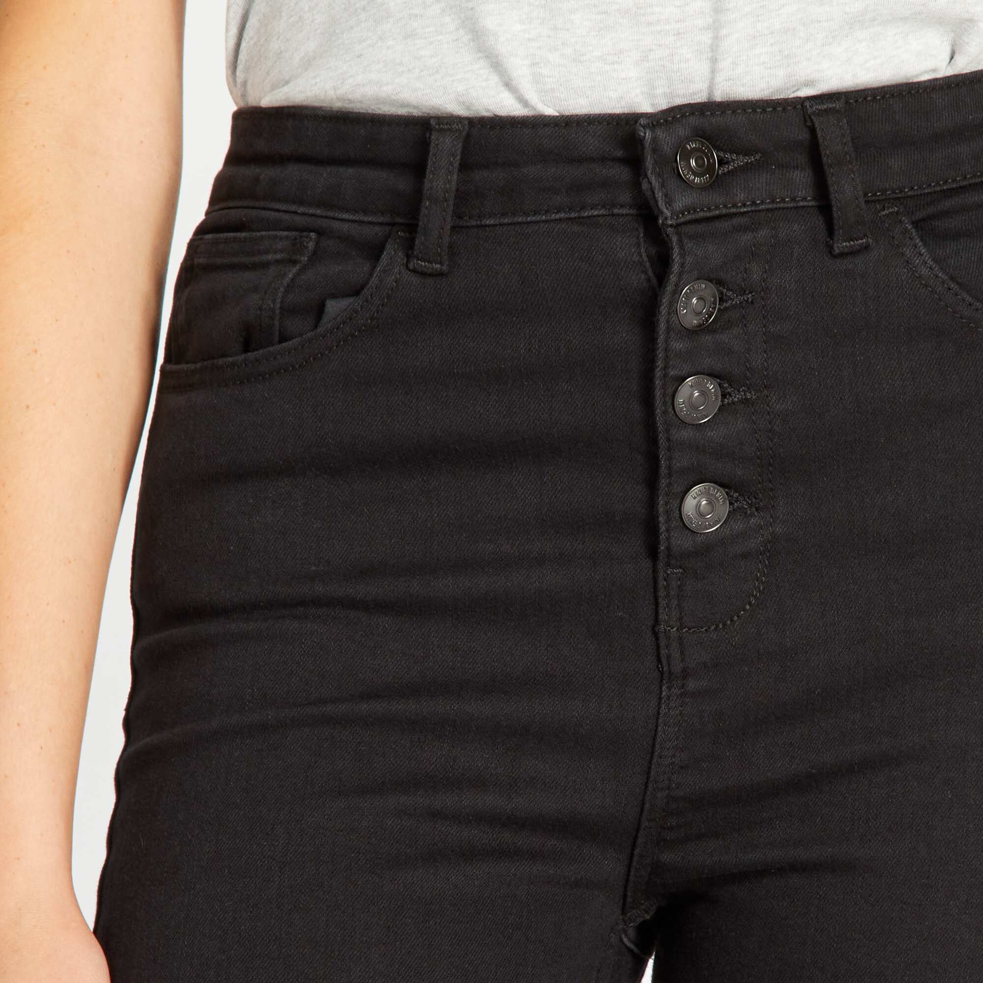 High-rise skinny jeans BLACK - Image 4