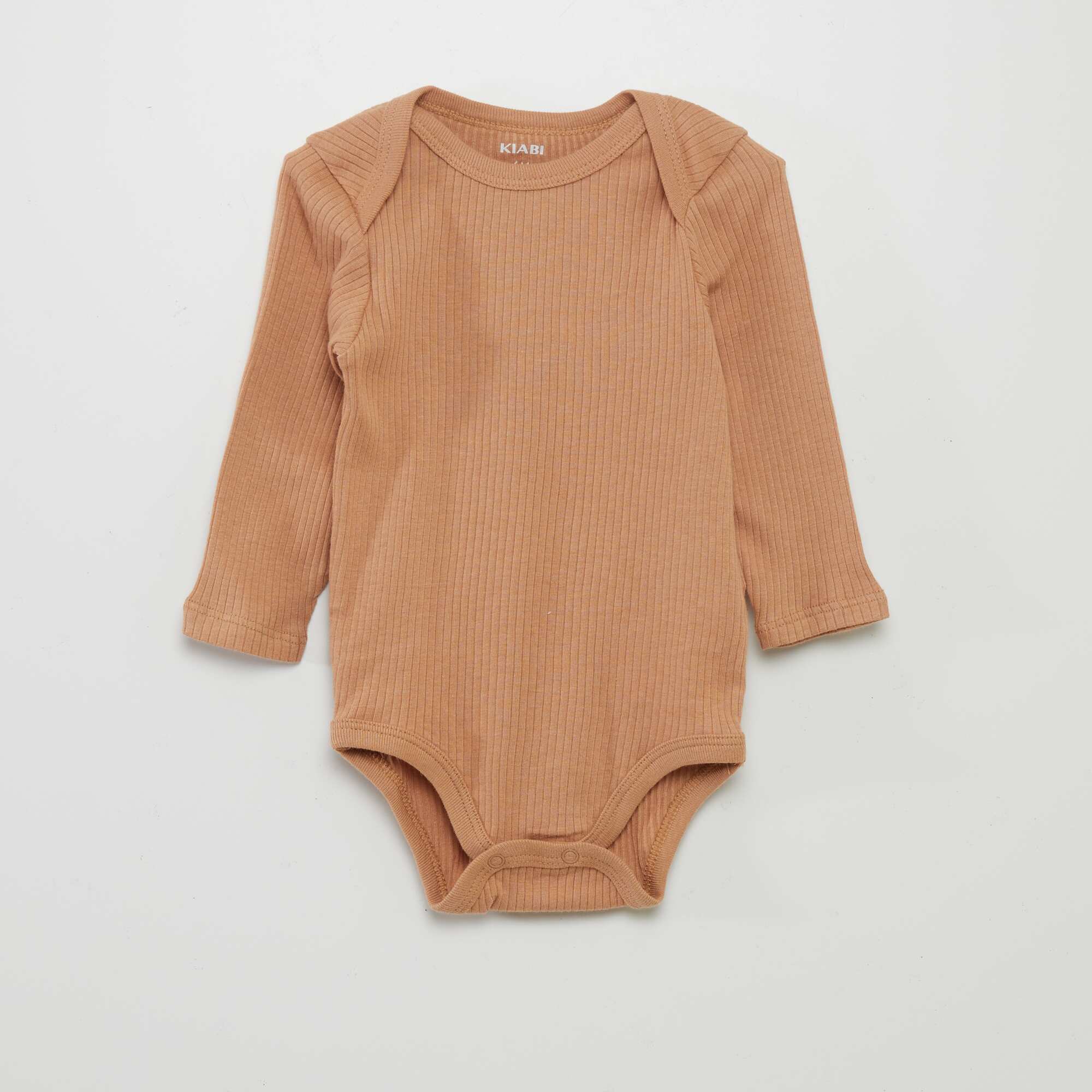 Long-sleeved bodysuit with cutaway collar - Pack of 3 BEIGE - Image 4