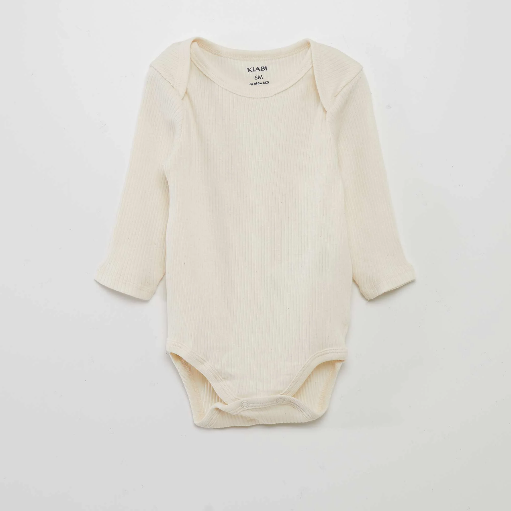 Long-sleeved bodysuit with cutaway collar - Pack of 3 BEIGE - Image 5