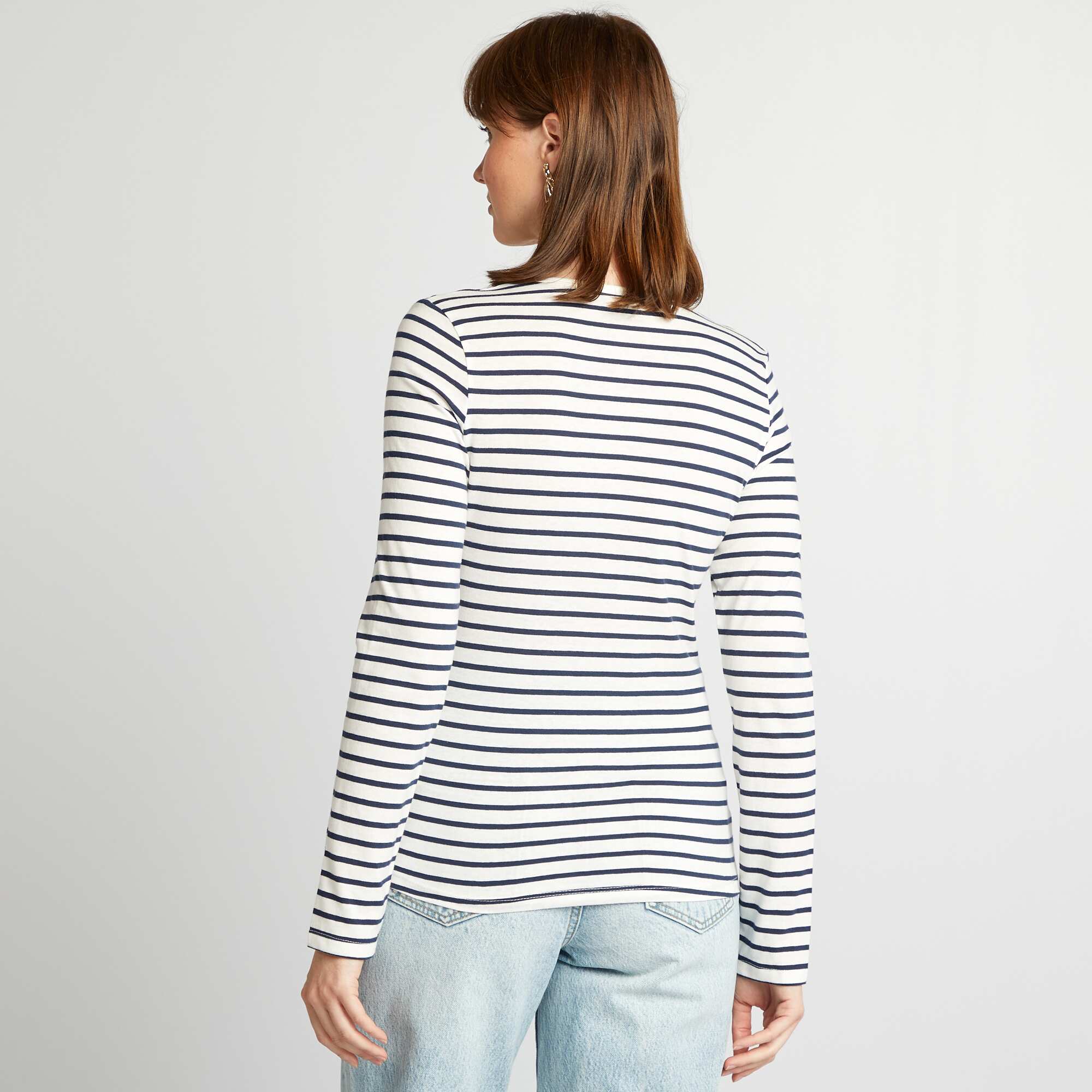 Long-sleeved jersey T-shirt WHITE - Image 3