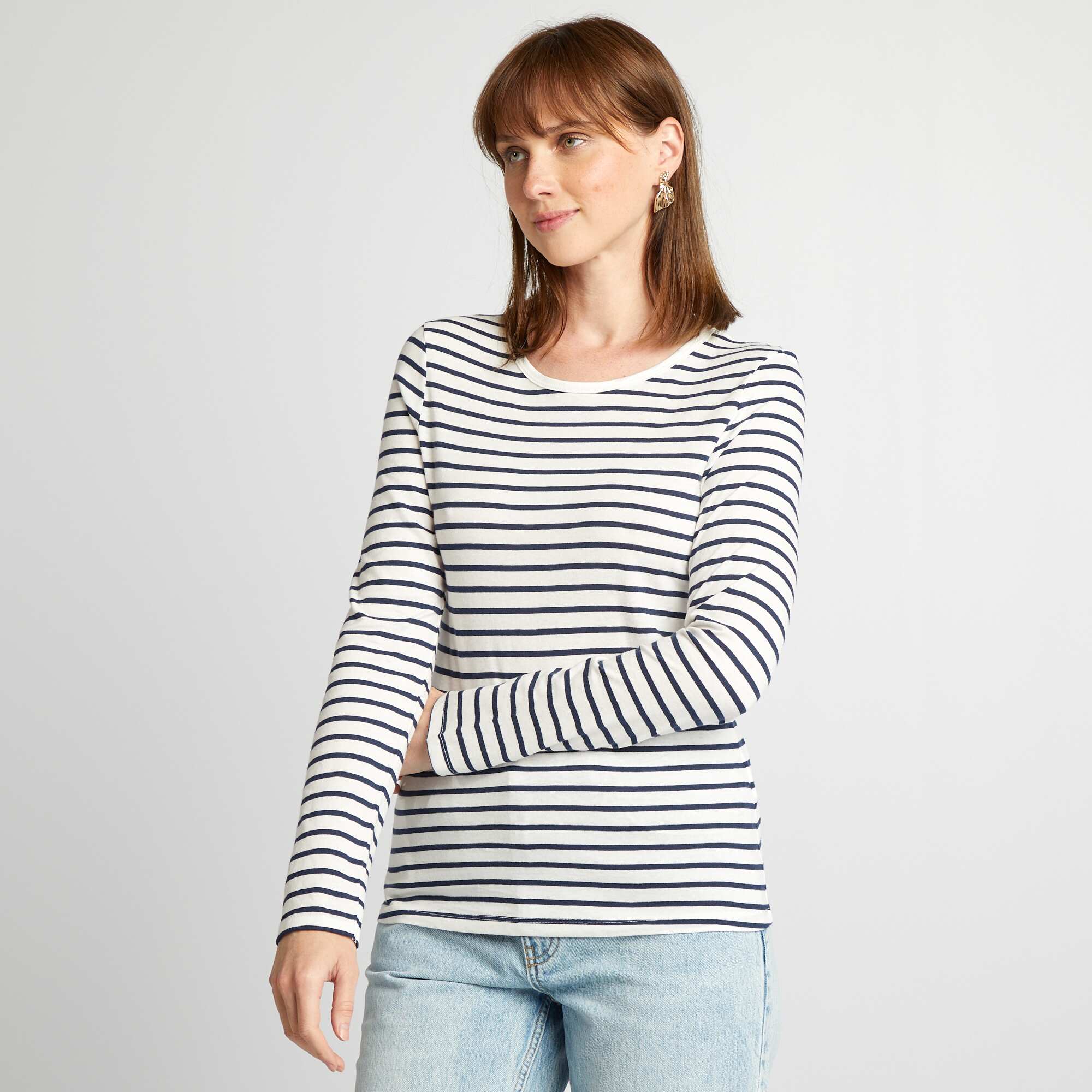 Long-sleeved jersey T-shirt WHITE - Image 4