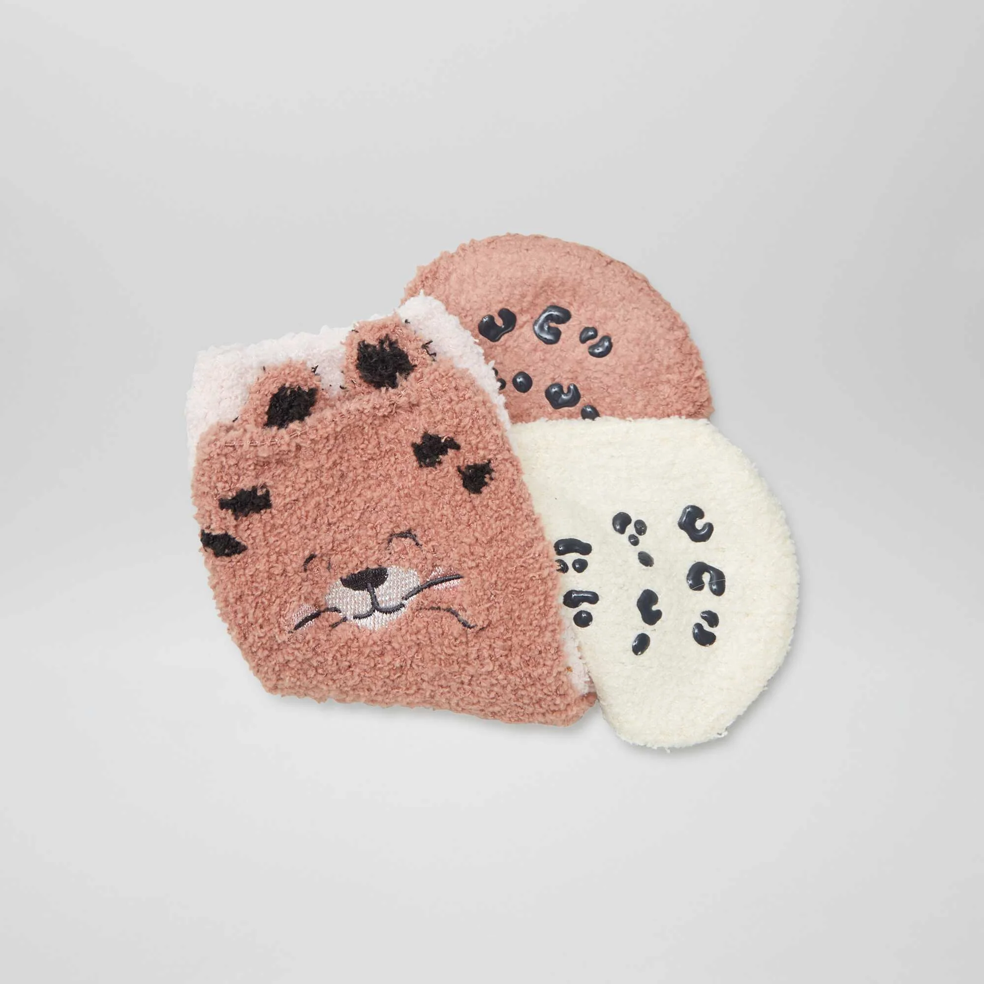 Pack of 2 pairs of cute warm socks PINK - Image 3