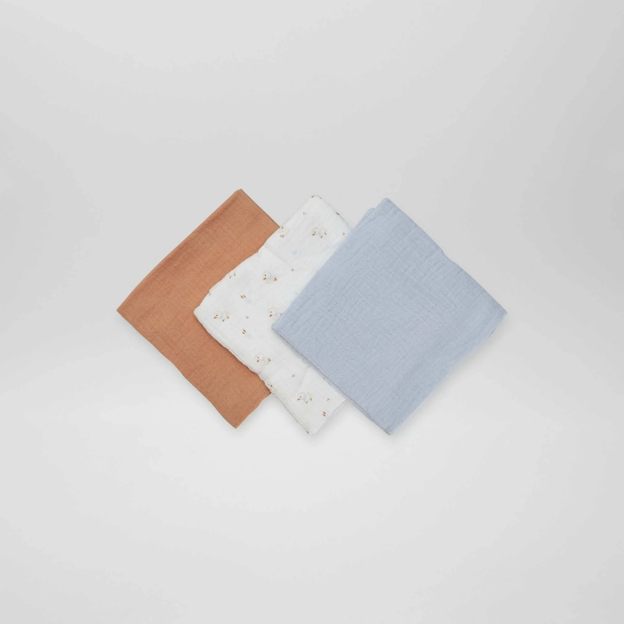 Pack of 3 muslin squares WHITE - Image 3