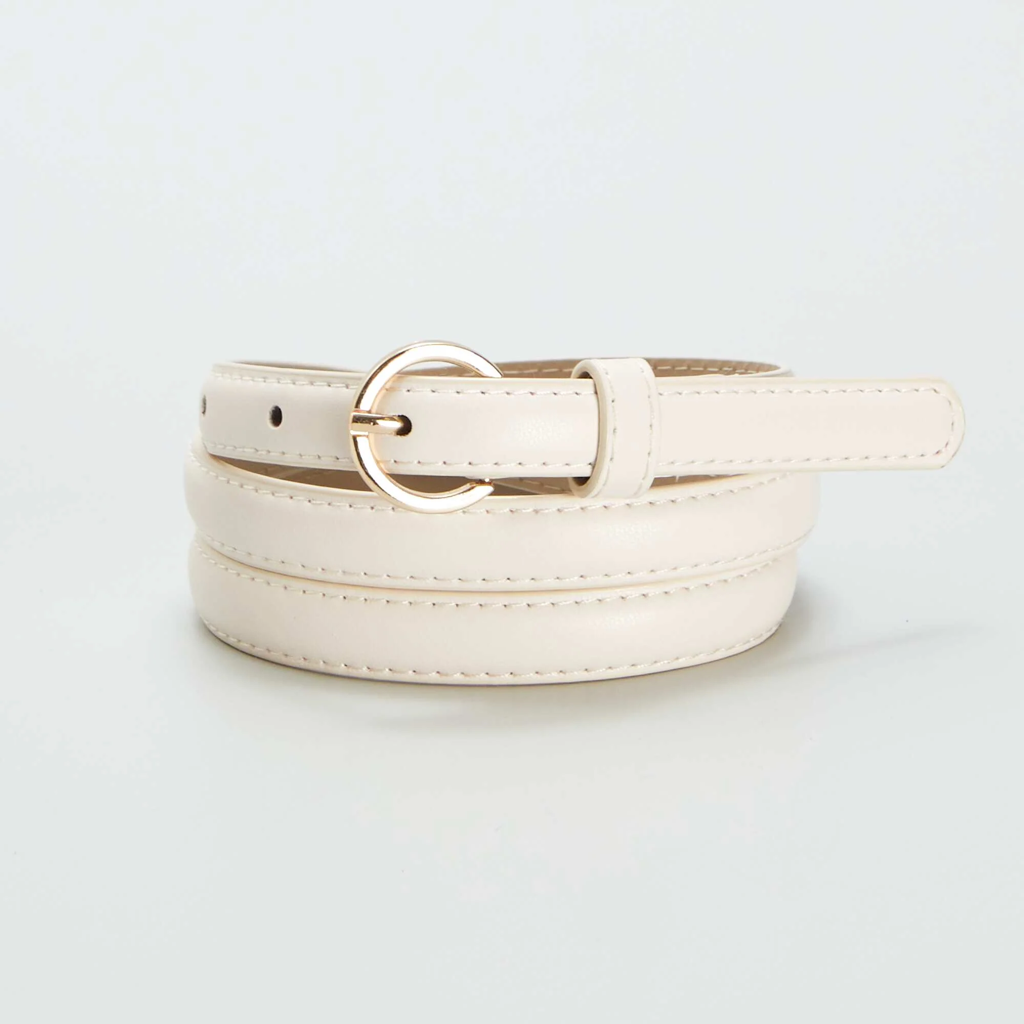 Pack of 3 plain narrow belts BROWN - Image 4