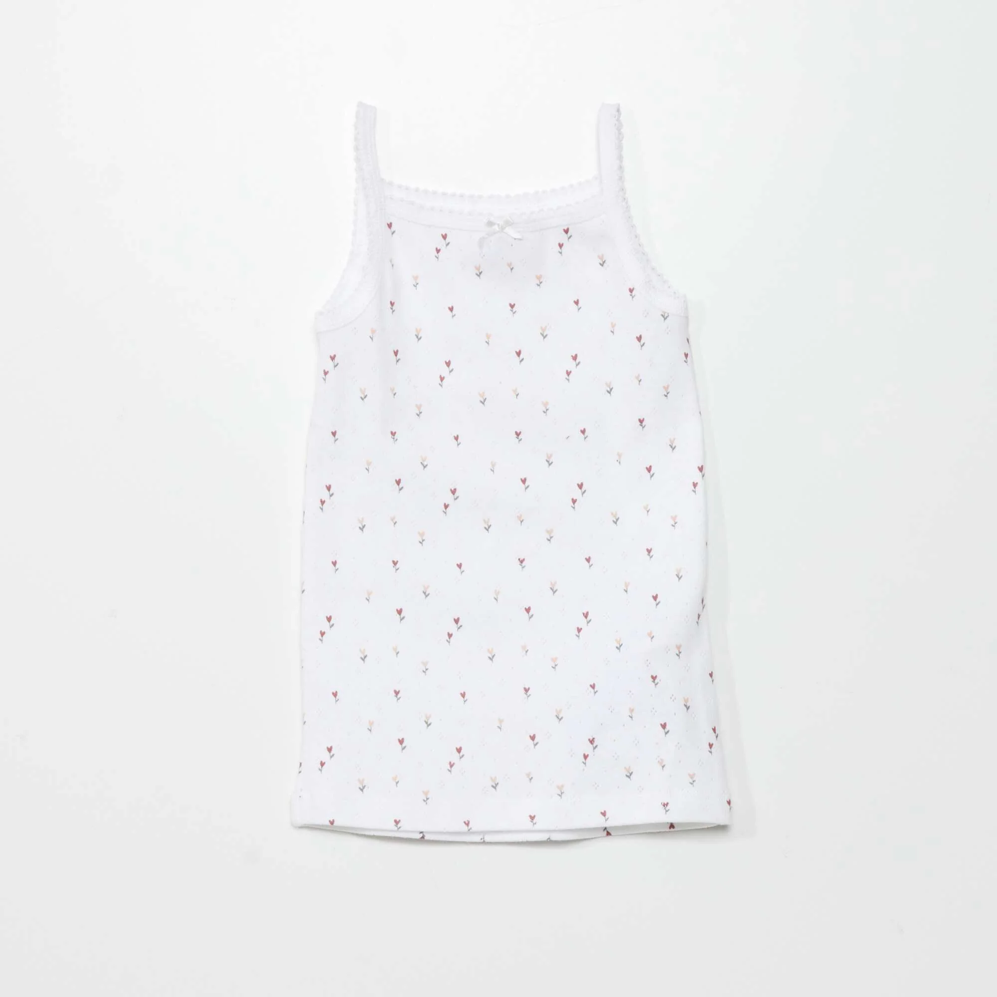 Pack of 3 pointelle knit vest tops FLOWERS - Image 3