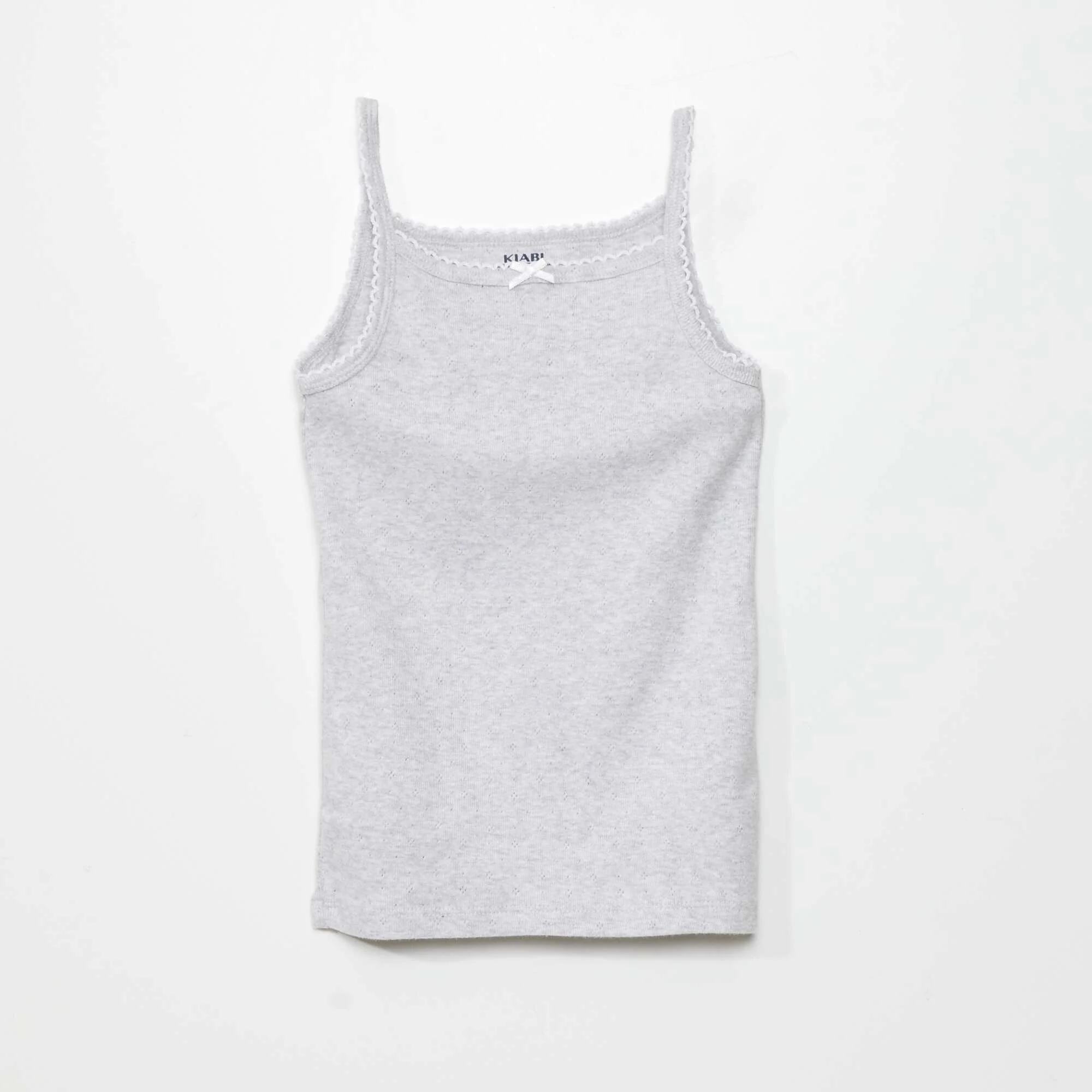 Pack of 3 pointelle knit vest tops FLOWERS - Image 4