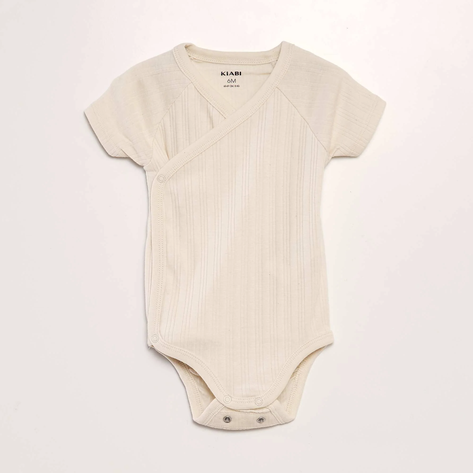 Pack of 3 ribbed bodysuits BEIGE - Image 3