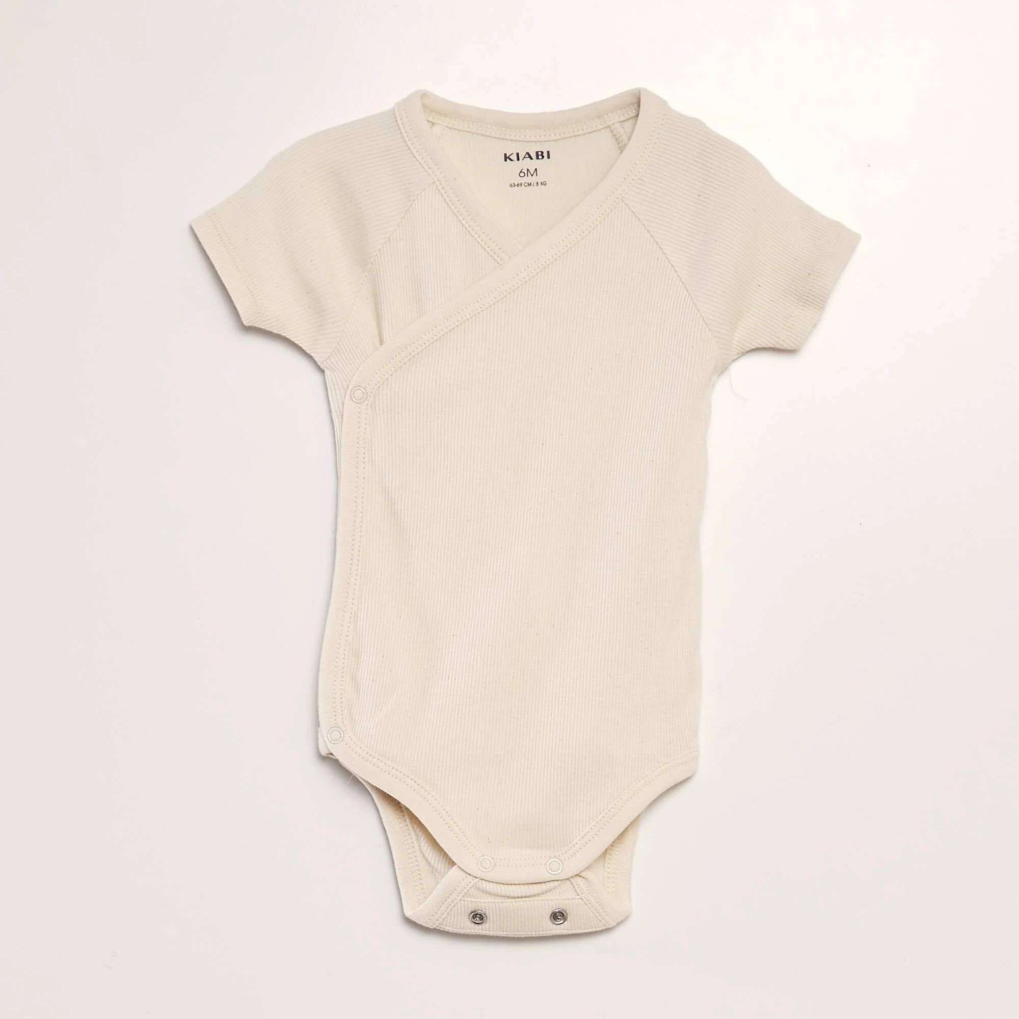 Pack of 3 ribbed bodysuits BEIGE - Image 4