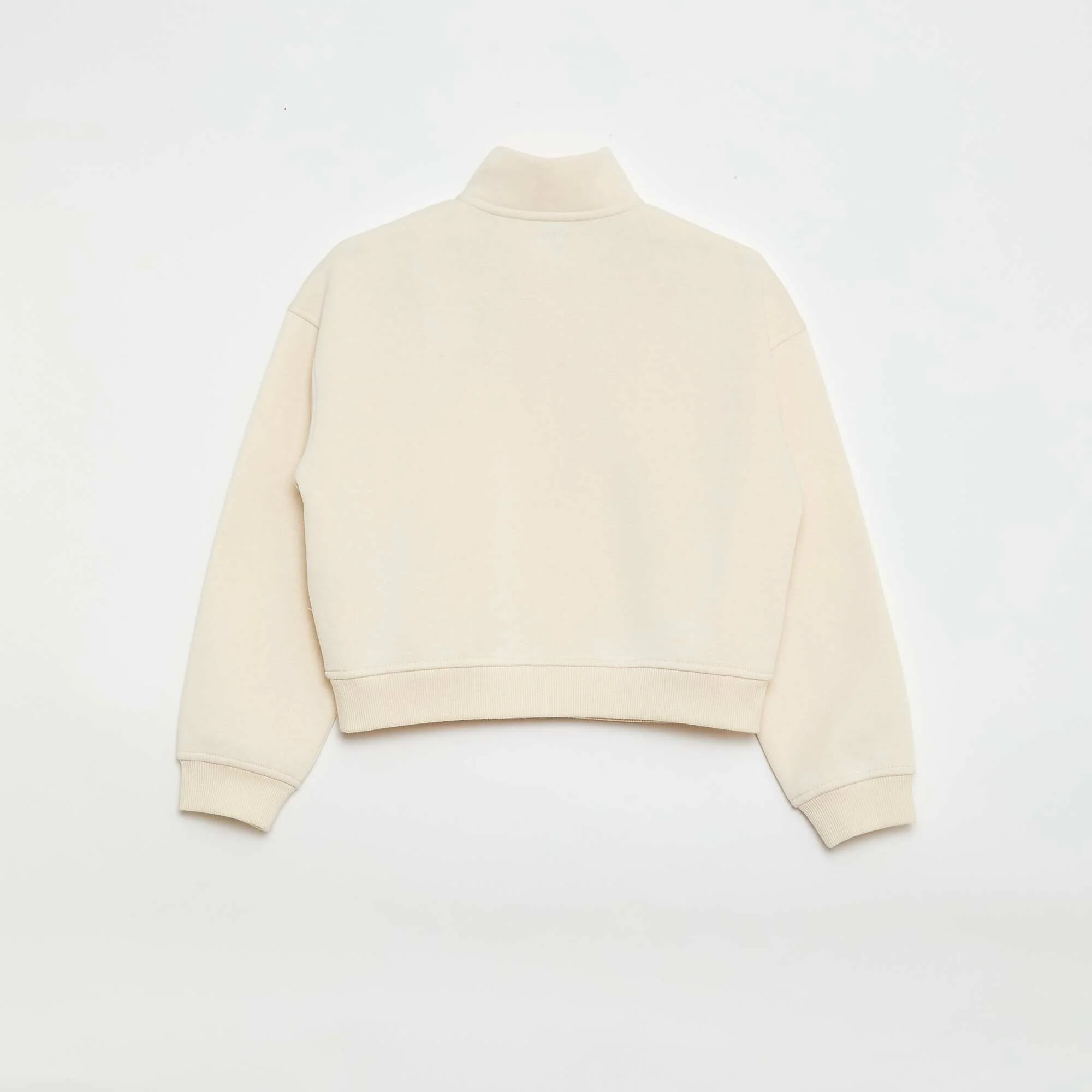Plain Trucker Sweatshirt BEIGE - Image 3