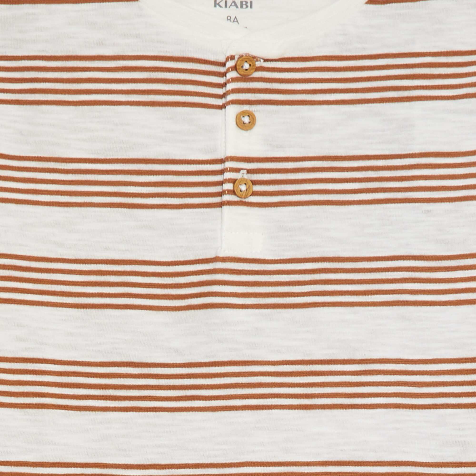 Polo shirt with henley collar BROWN - Image 3