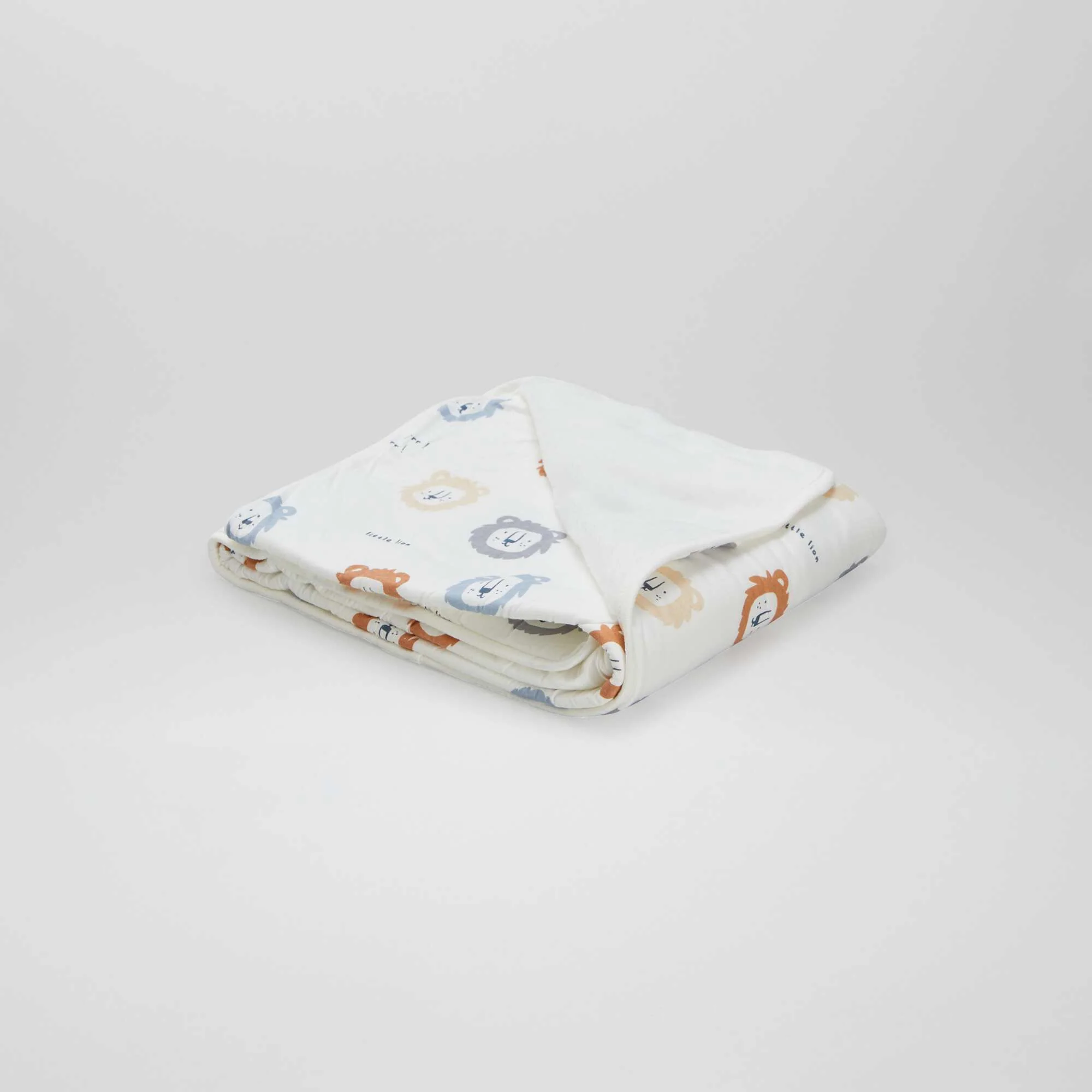 Printed blanket with fleecy lining WHITE - Image 3