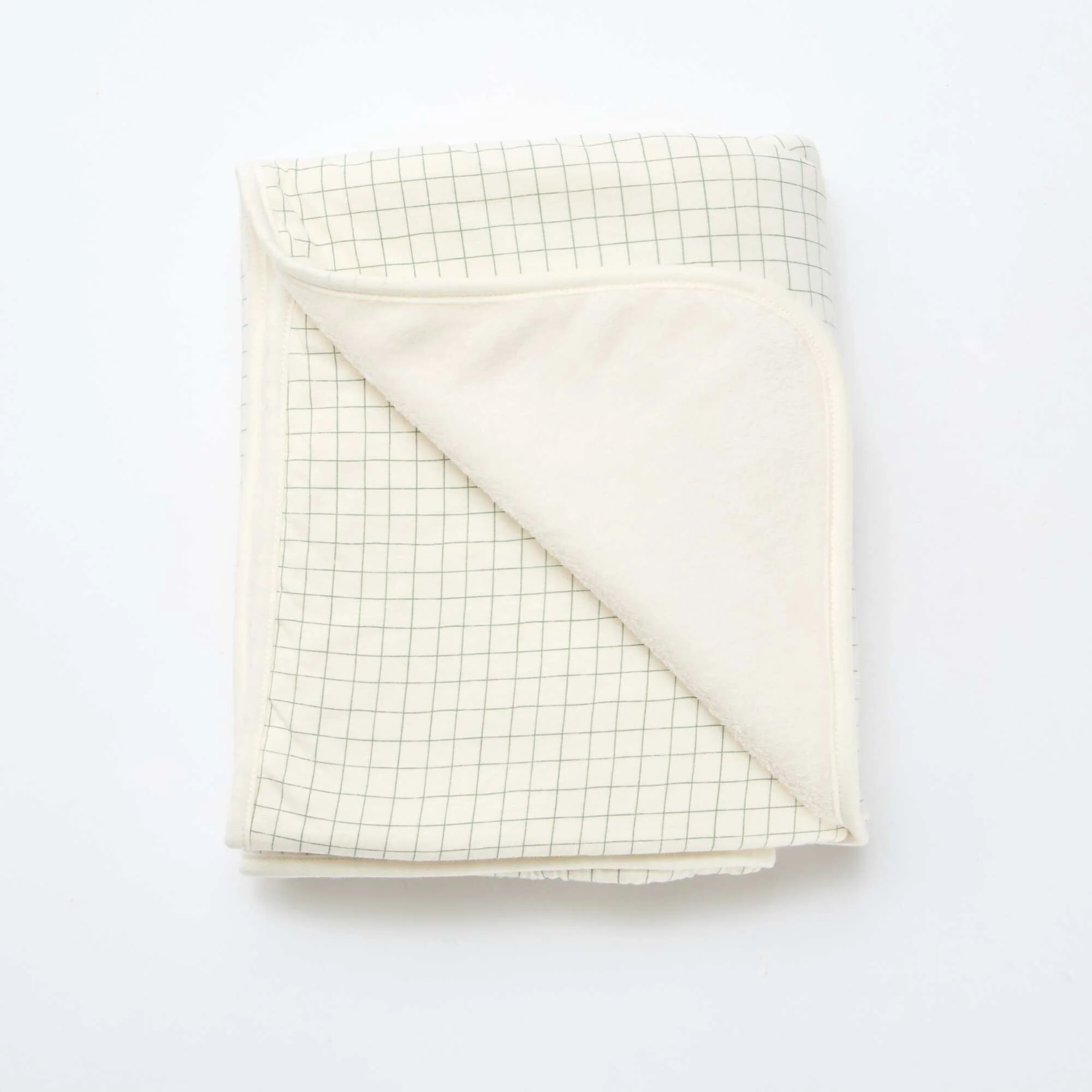 Printed blanket with fleecy lining WHITE - Image 3