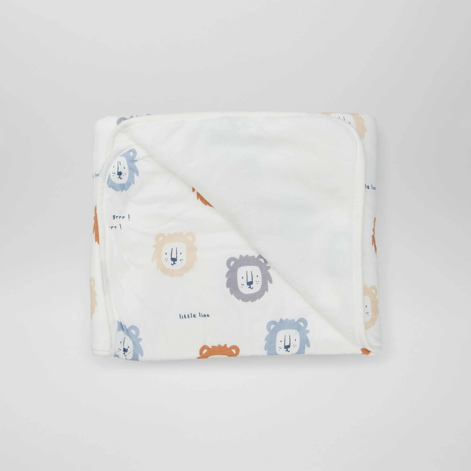 Printed blanket with fleecy lining WHITE - Image 4