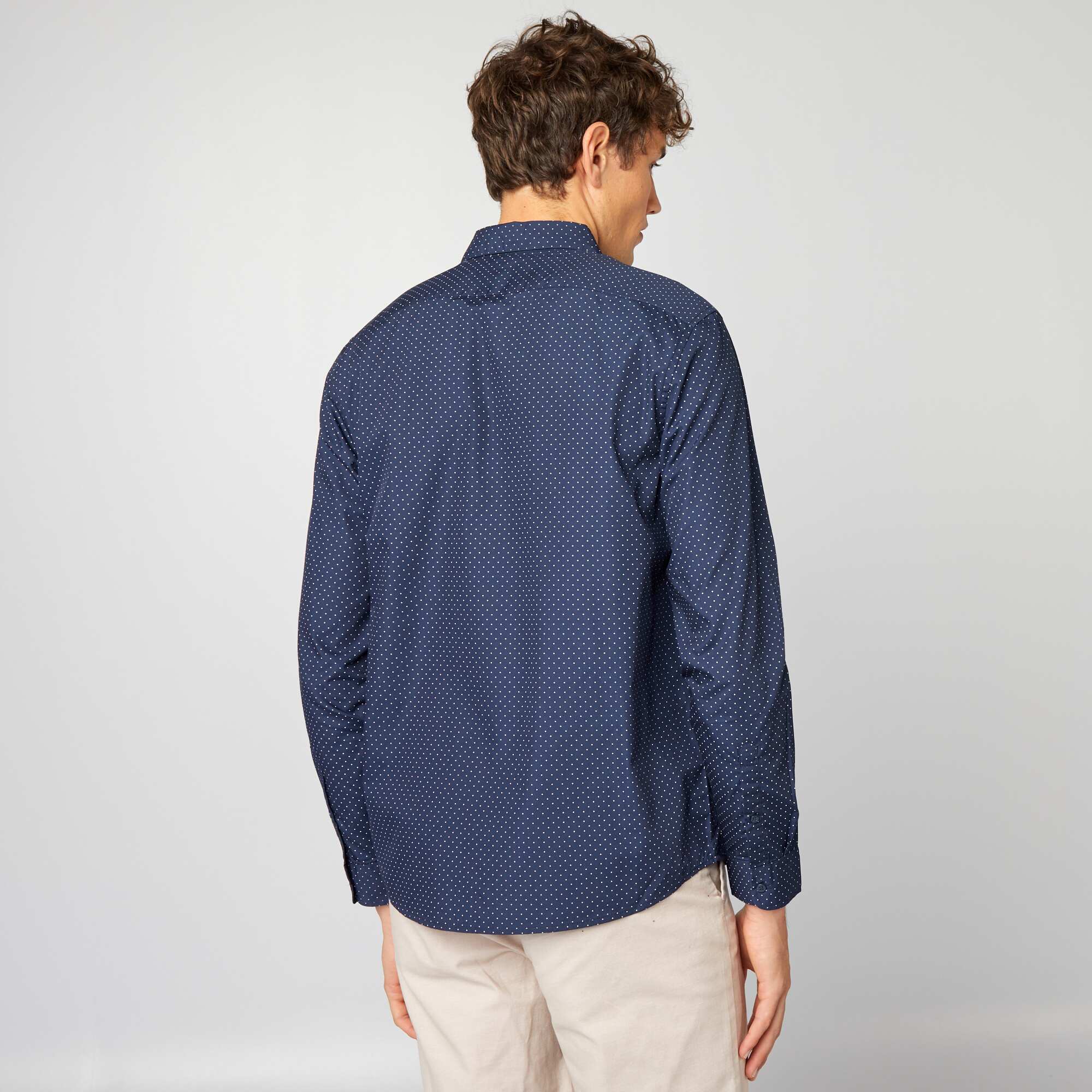 Regular fit polka dot shirt BLUE - Image 5