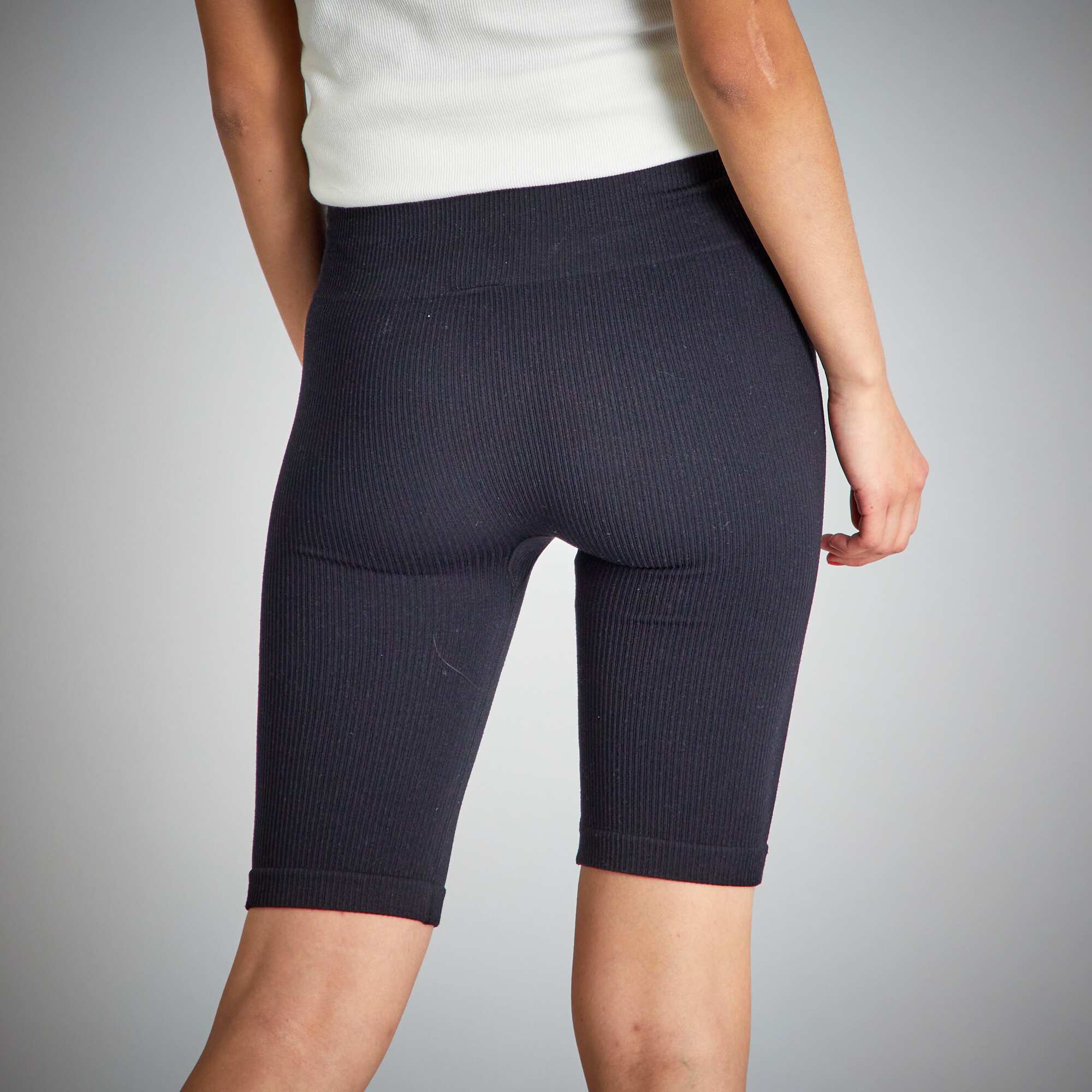 Ribbed knit cycling shorts black - Image 3