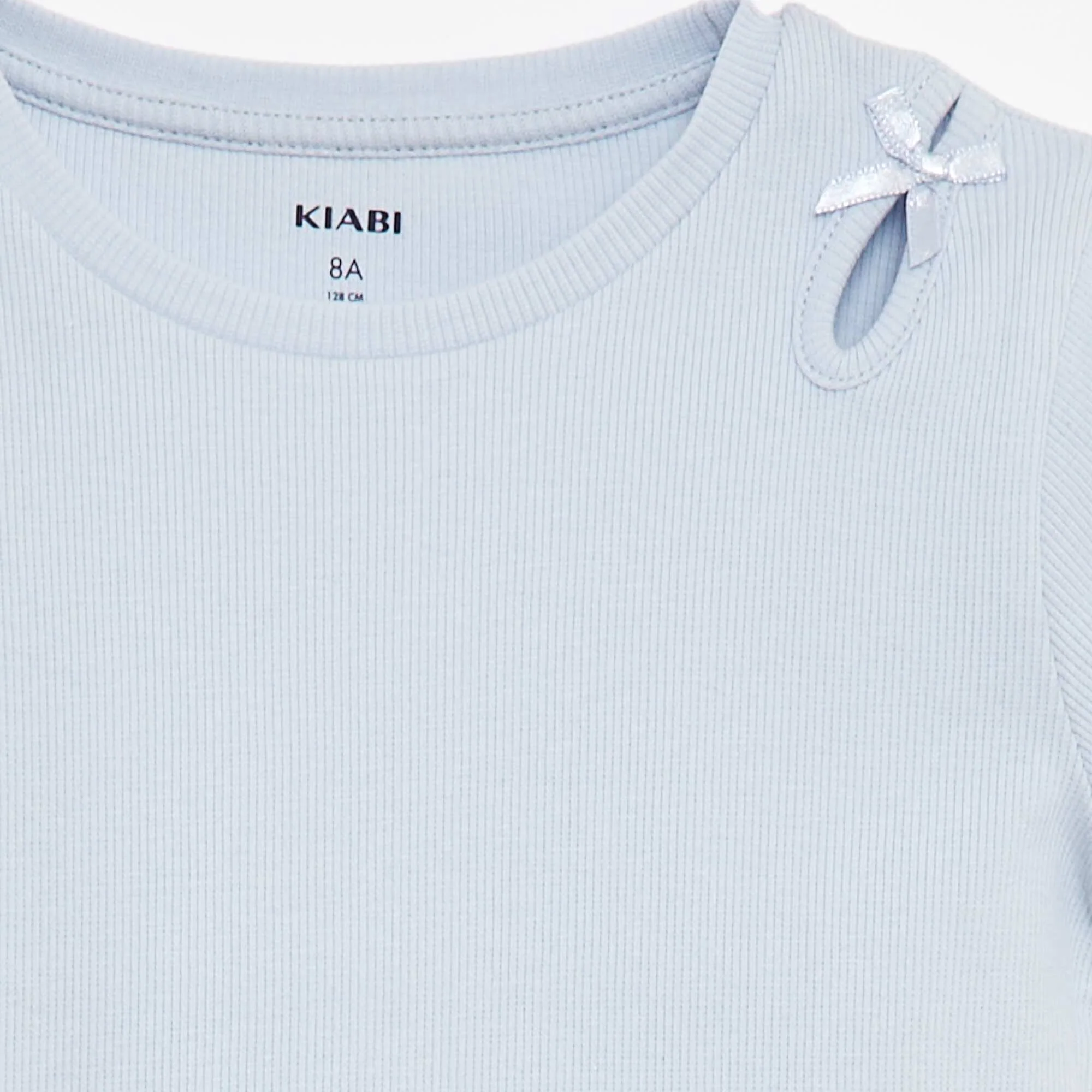 Short-sleeved T-shirt with fancy bows BLUE - Image 3