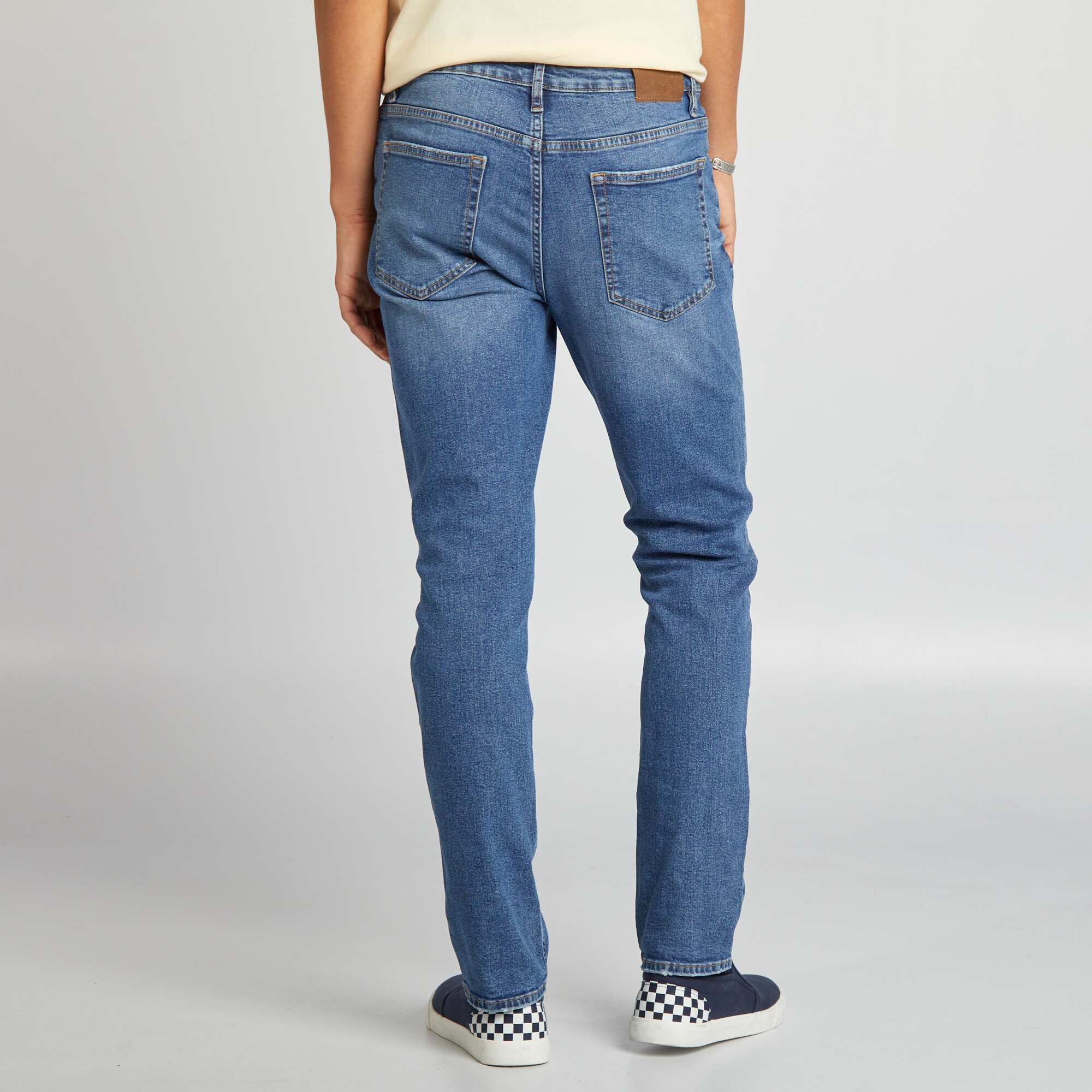 Slim-fit 5-pocket denim trousers BLUE - Image 3