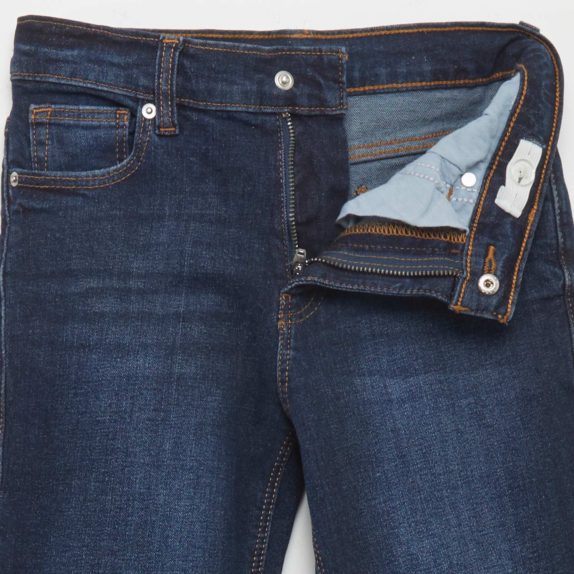 Slim-fit jeans with adjustable waist BLUE - Image 3