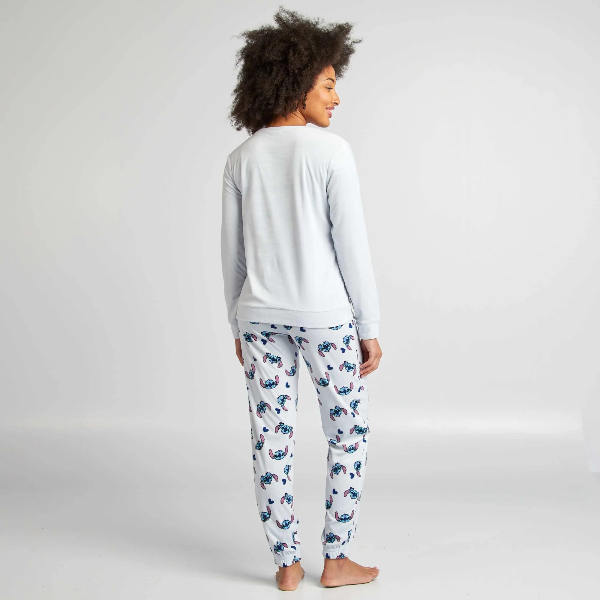 'Stitch' 2-piece fleecy pyjama set BLUE - Image 3