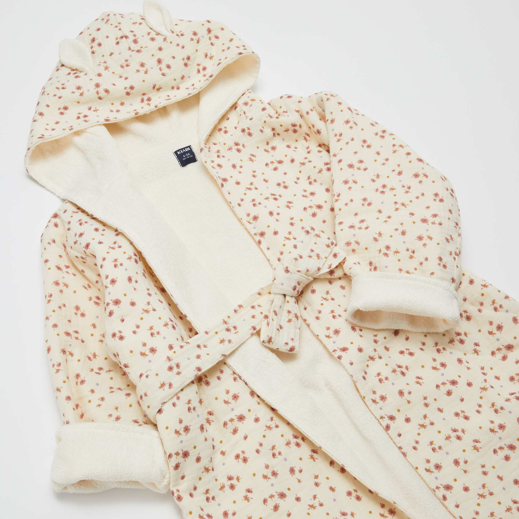 Terry and Cotton Gauze Bathrobe - Kiabi Home WHITE - Image 4