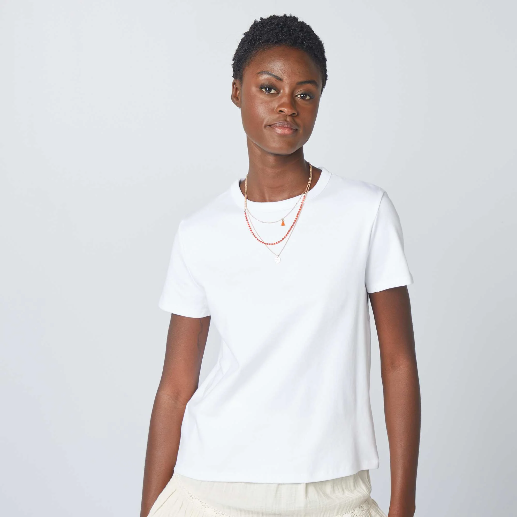 Thick cotton T-shirt white - Image 3