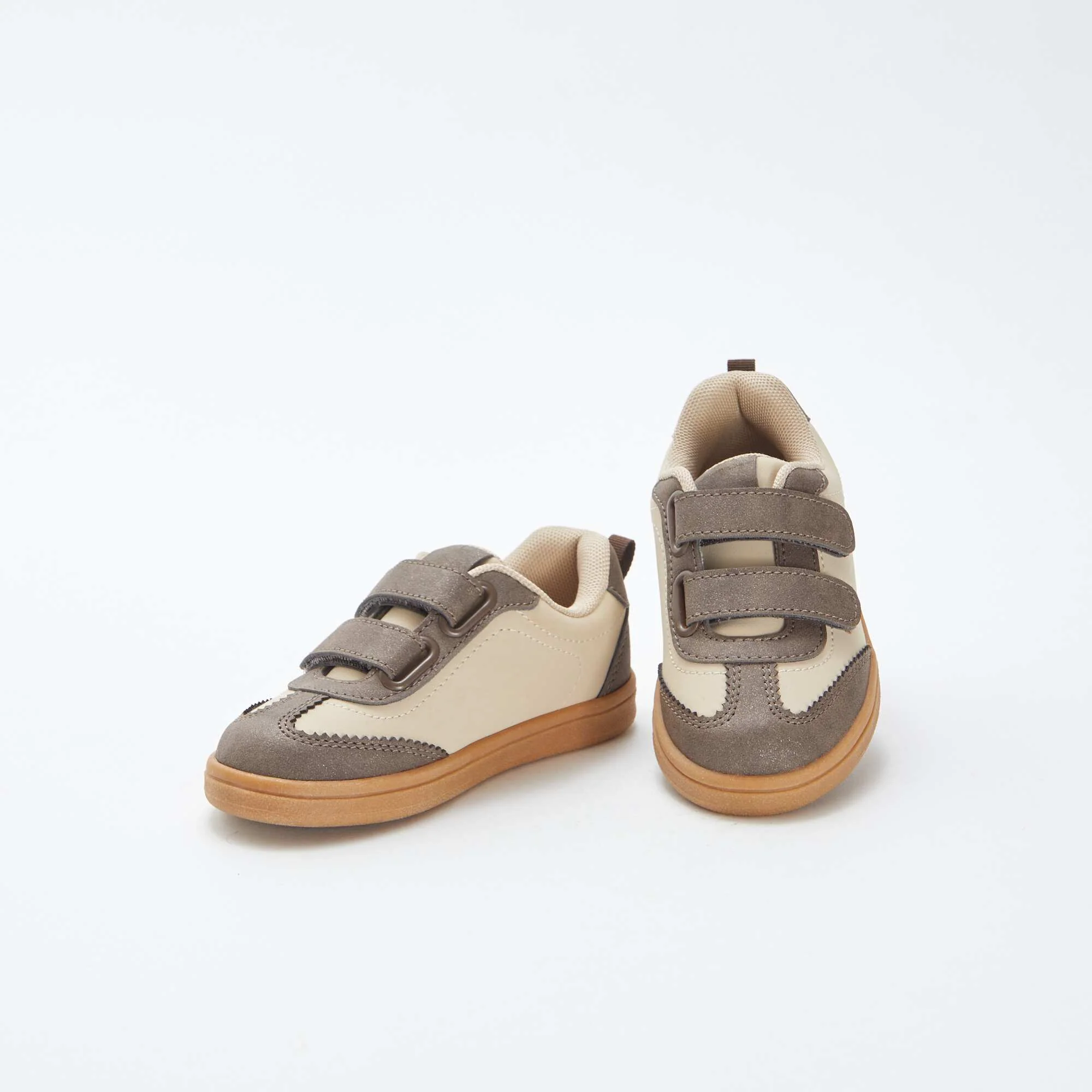 Two-tone trainers with Velcro fastening WHITE - Image 5