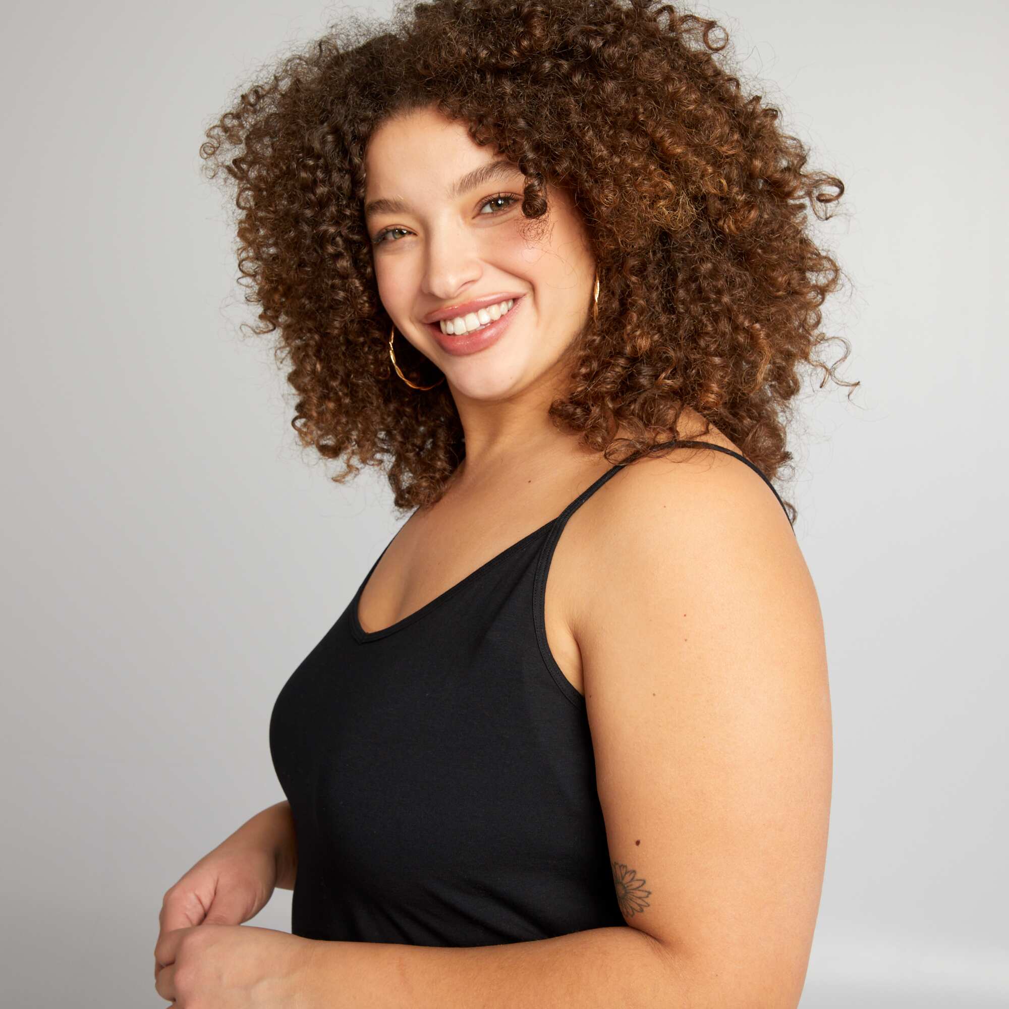 Vest top with spaghetti straps black - Image 4