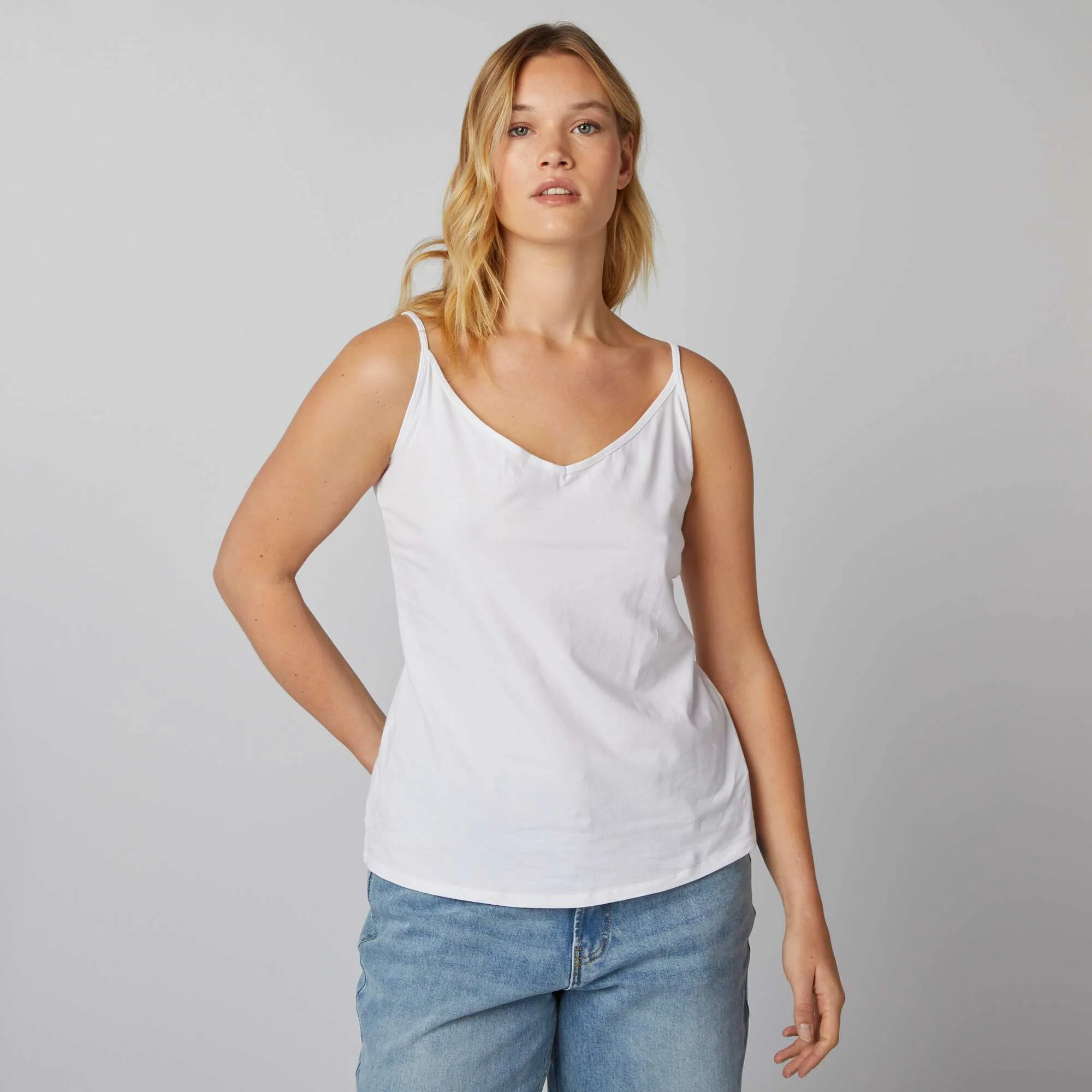 Vest top with spaghetti straps white - Image 3