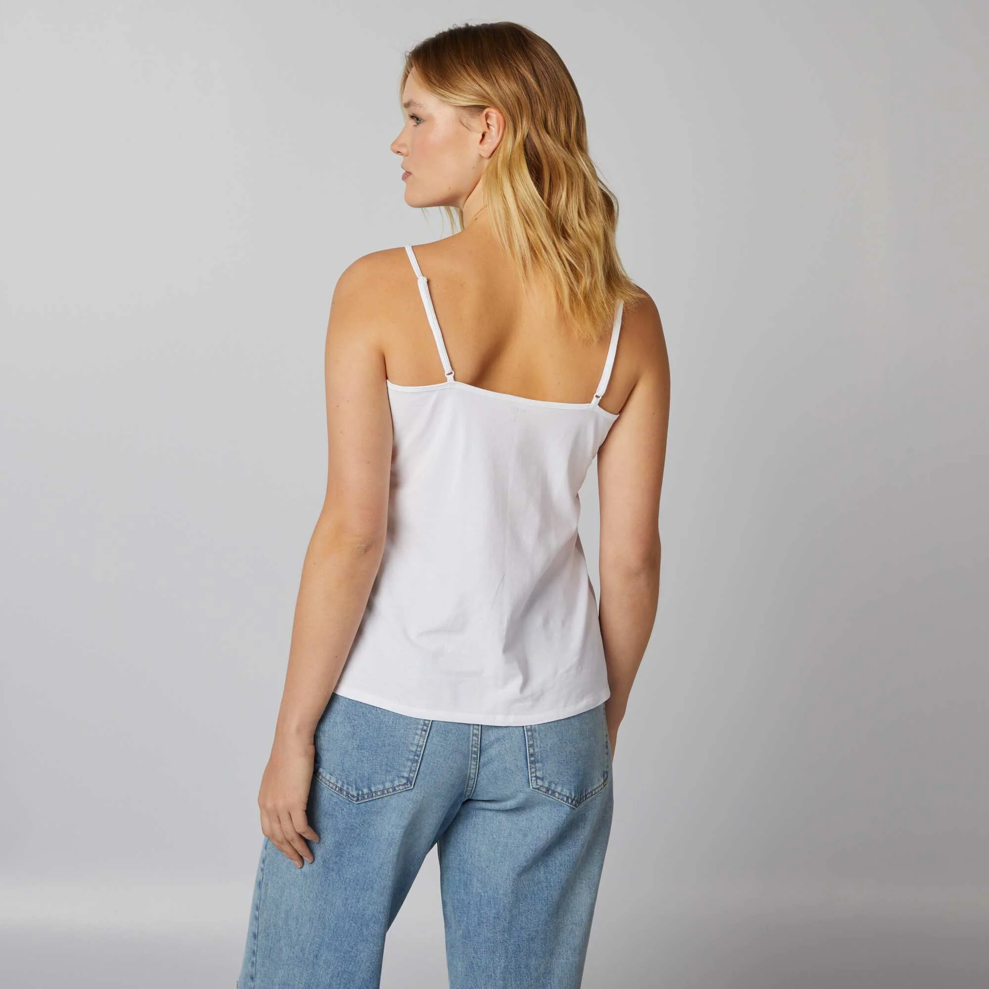 Vest top with spaghetti straps white - Image 4